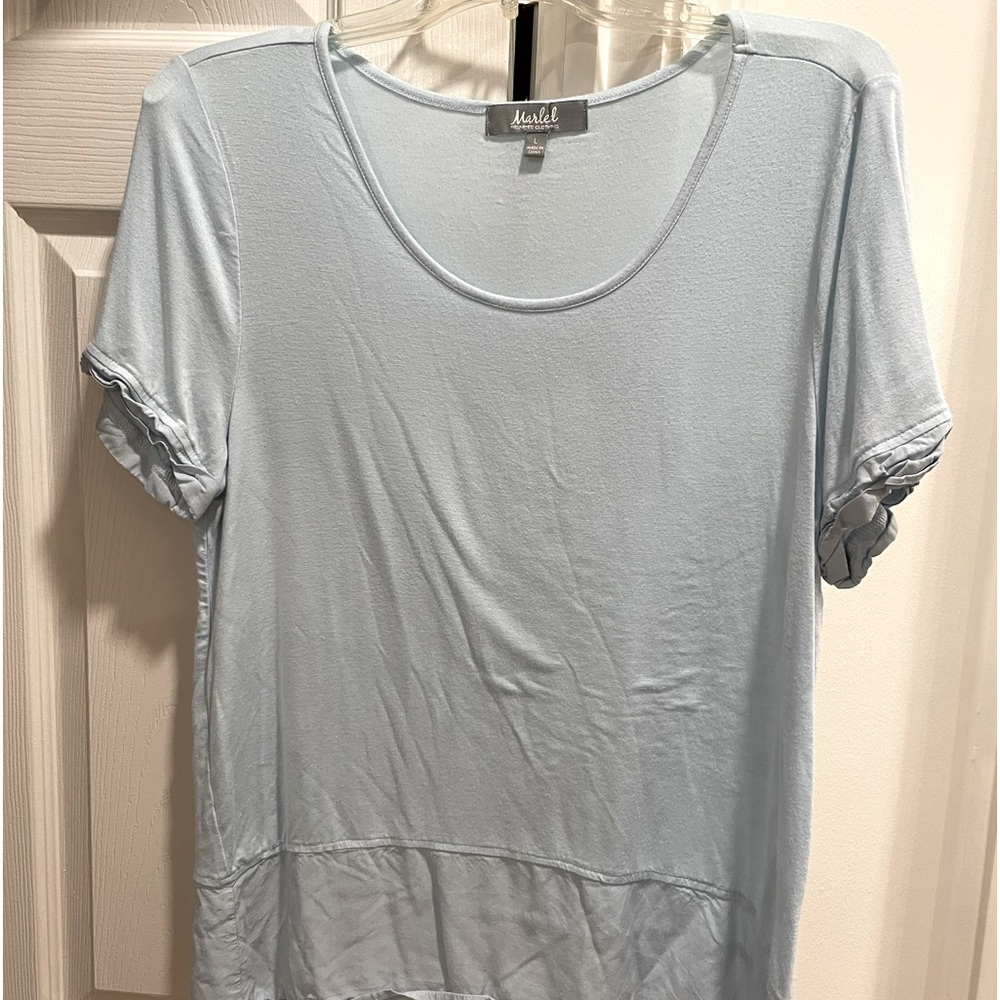Marled Light Blue Top